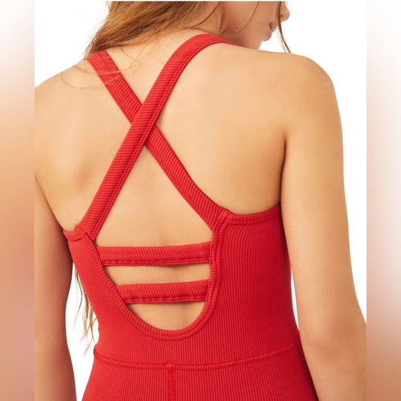 NWT FP Movement Free Throw Jumpsuit, Red, Large - Picture 2 of 4